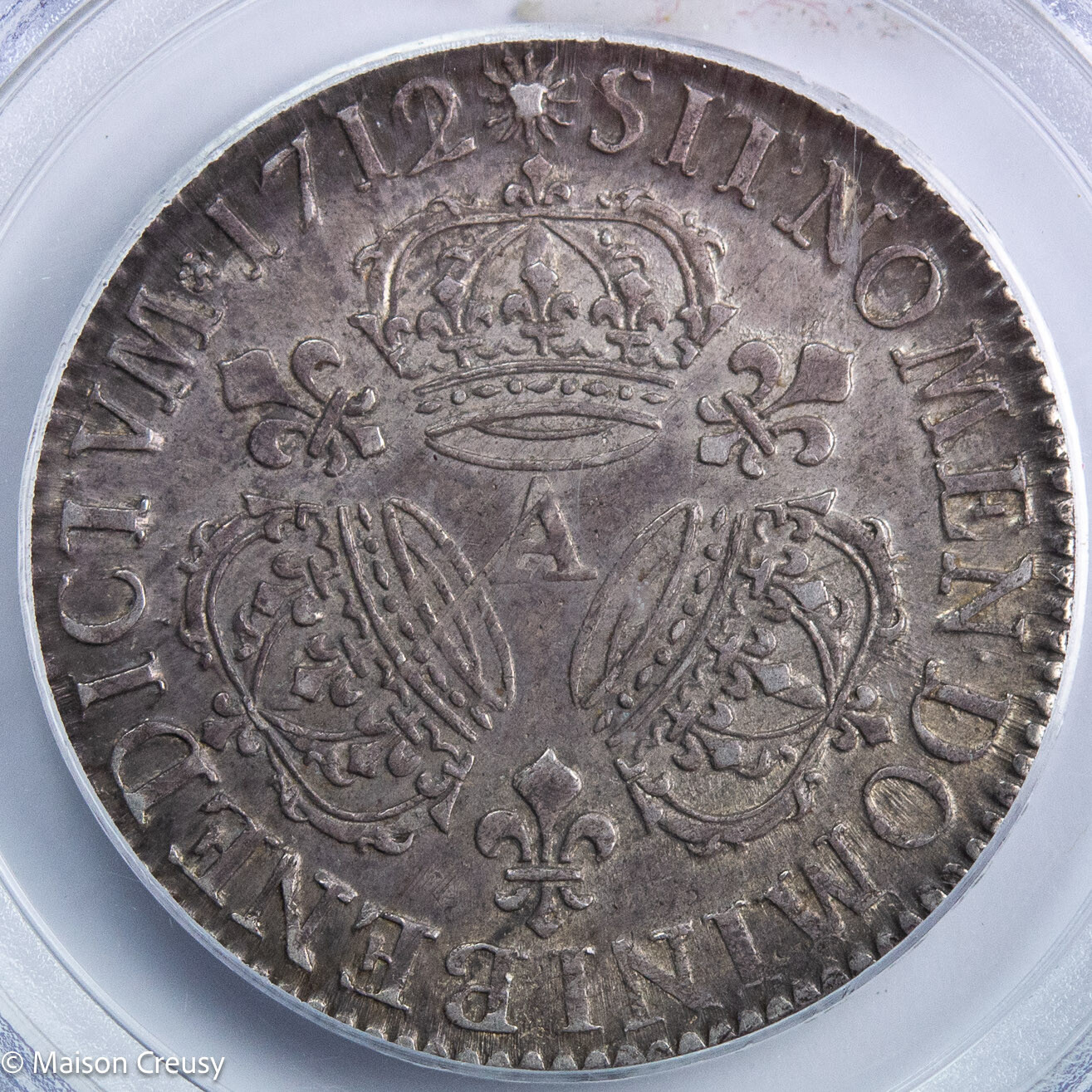 Louis XIV 1/2 écu aux 3 couronnes 1712 Paris PCGS AU53