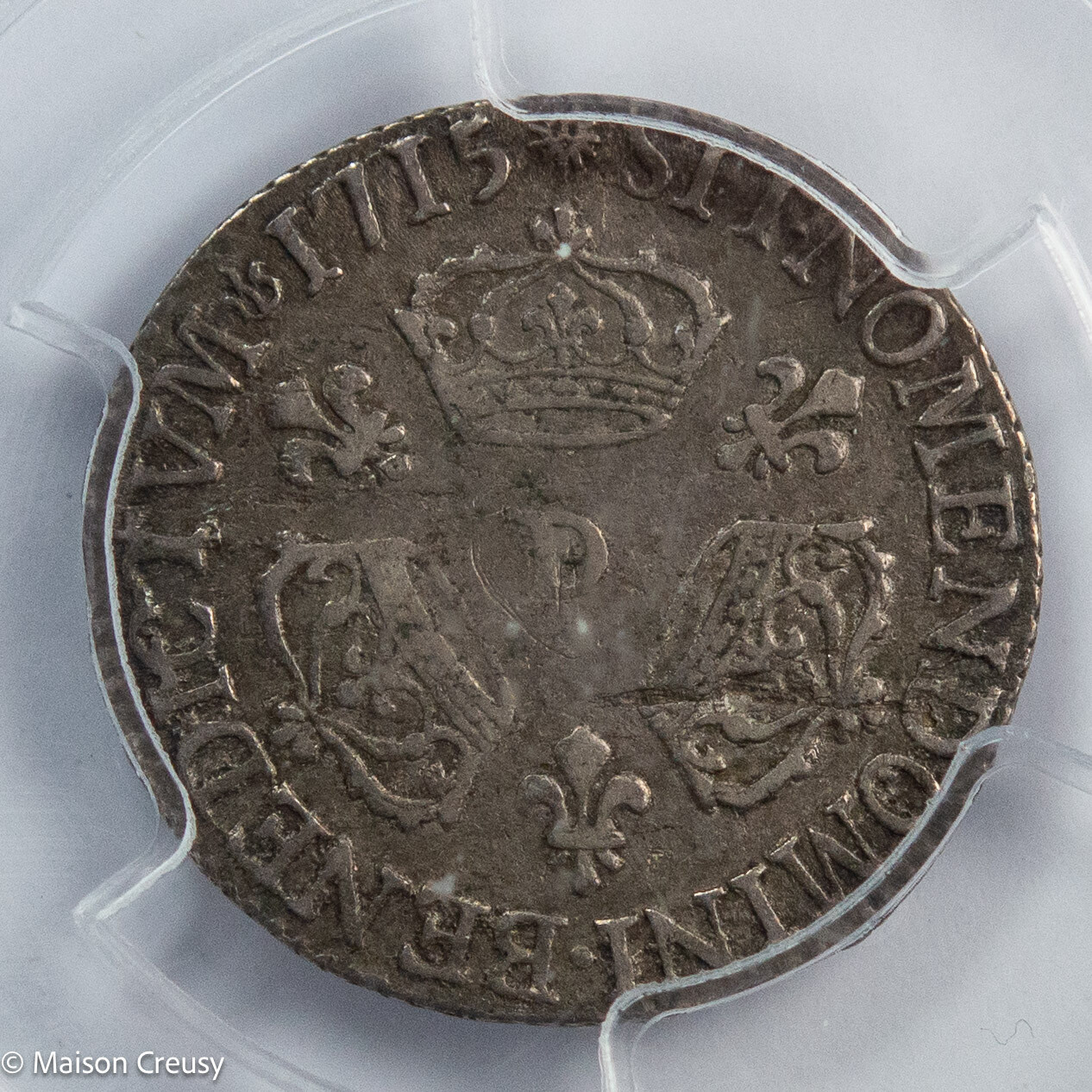 Louis XIV 1/10 d’écu aux 3 couronnes 1715 Lyon