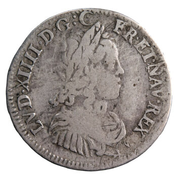 Louis XIV quart d'écu à la mèche longue 1649 Rennes