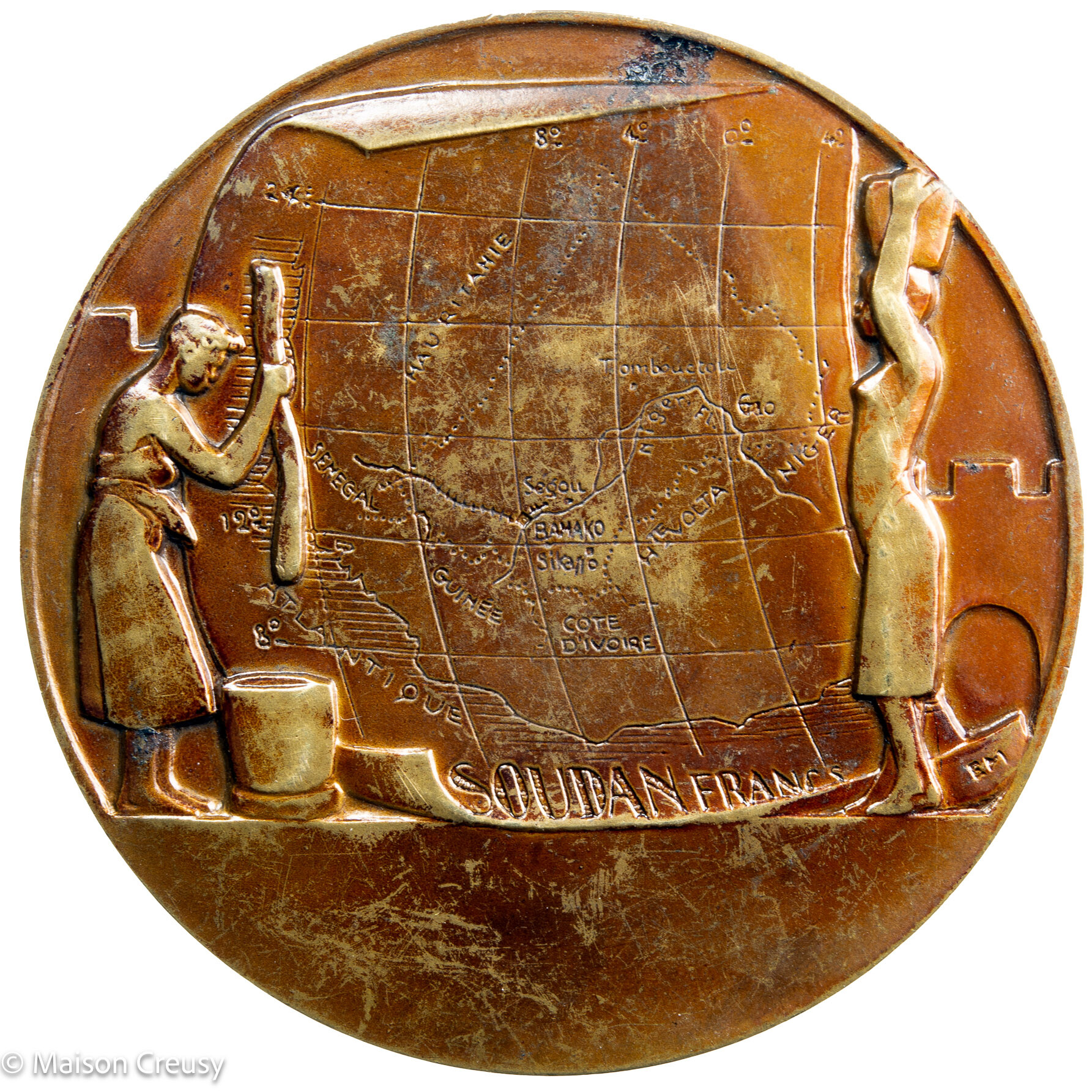 AE medal Kasonke woman by Monier 1930 Paris