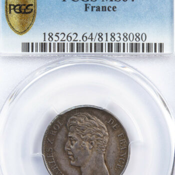 Charles X 1 franc 1828 Lille PCGS MS64
