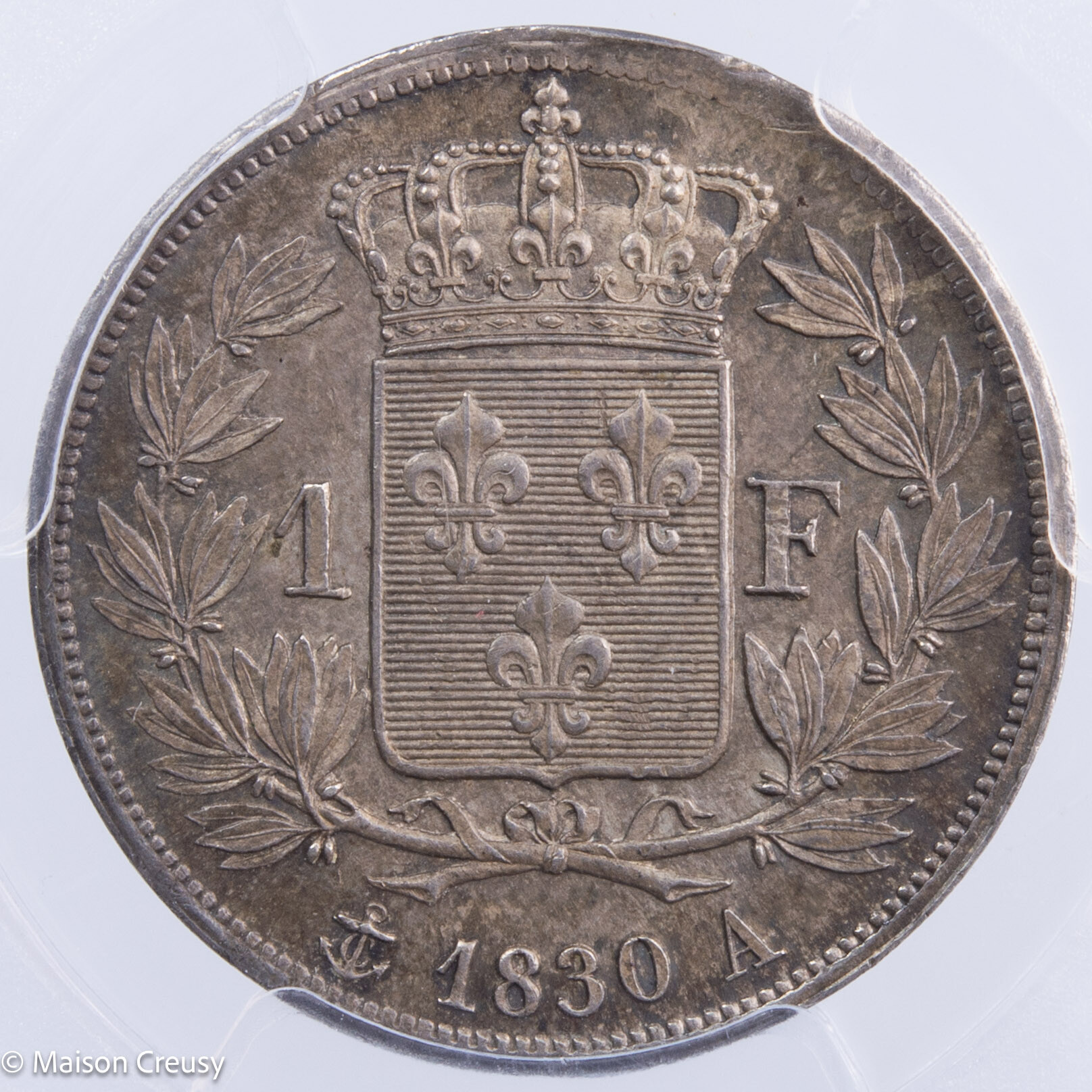 Charles X AR 1 franc 1830 Paris PCGS MS64