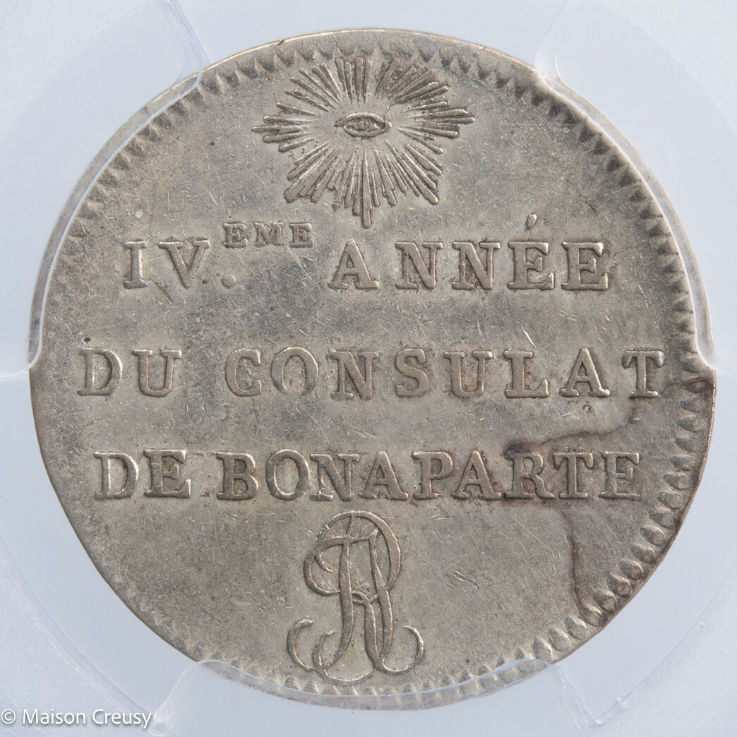 Consulat essai au module de 1 franc 1803 PCGS SP40