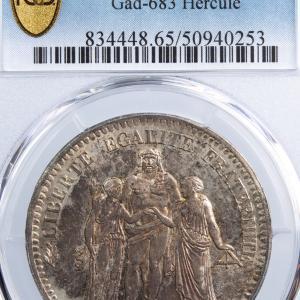Second Republic 5 francs 1849 BB PCGS MS65