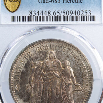IIe République 5 francs 1849 BB PCGS MS65