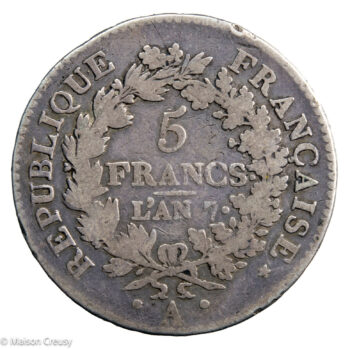Directoire 5 francs An 7 Paris