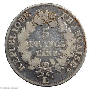 Consulat 5 francs An 8 Bayonne