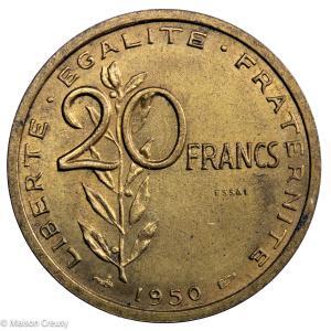 4th republic essai 20 francs 1950 by Guzman