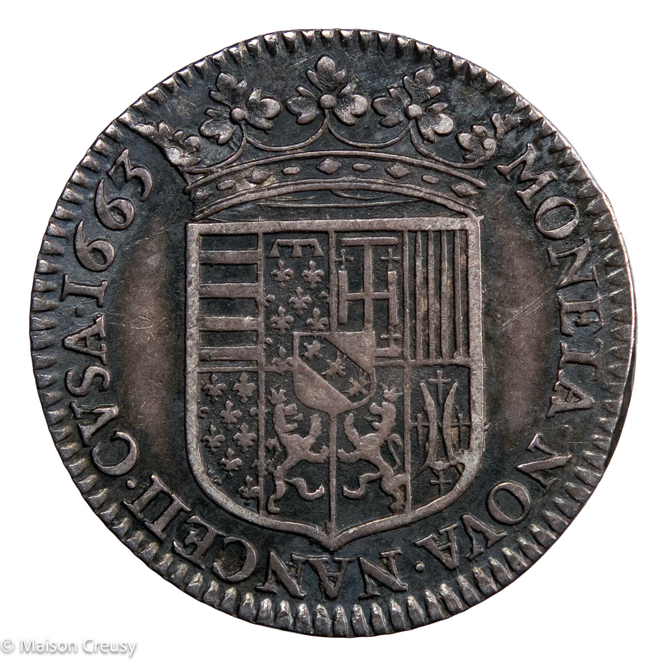 Lorraine Charles IV AR 1/2 teston 1663 Nancy