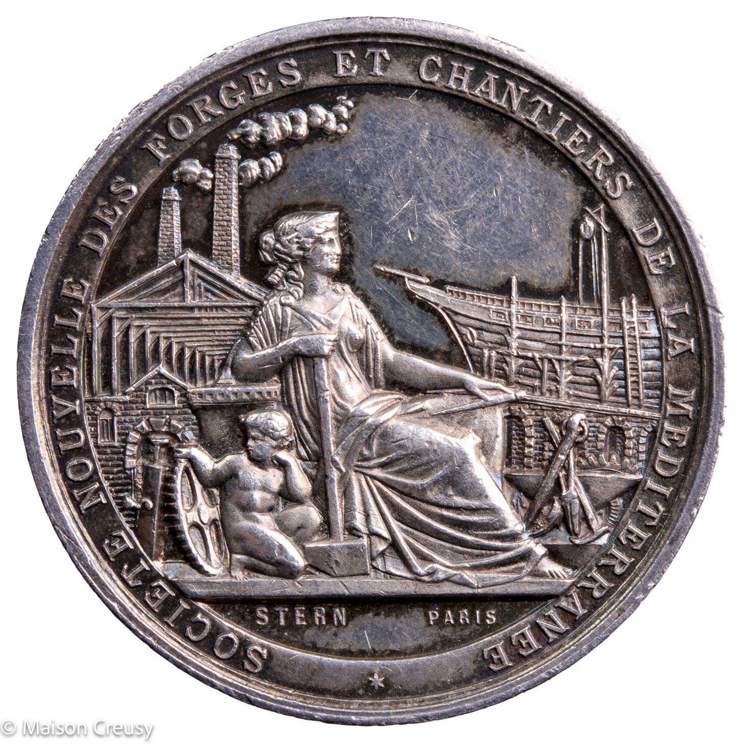 Silver medal 1855 Forges and Shipyards Marseille