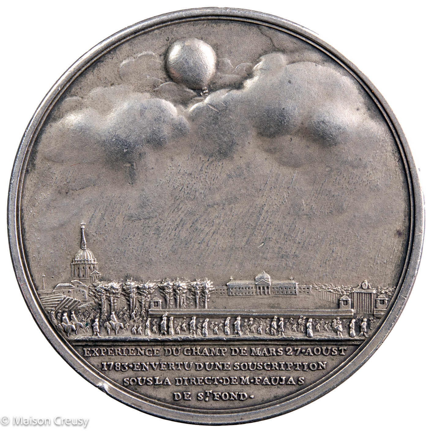 Montgolfier brother silver medal by Gatteaux