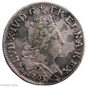 Louis XIV 11 sols aux 4 couronnes 1703 Strasbourg