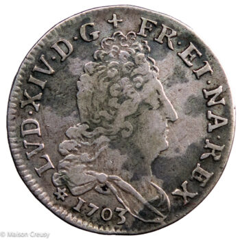 Louis XIV 11 sols aux 4 couronnes 1703 Strasbourg