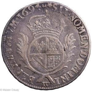 Louis XIV demi-écu de flandre aux palmes 1694