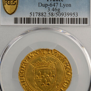 Louis XII écu d'or Lyon PCGS AU58