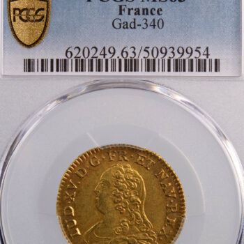 Louis XV louis aux lunettes 1727 Paris PCGS MS63