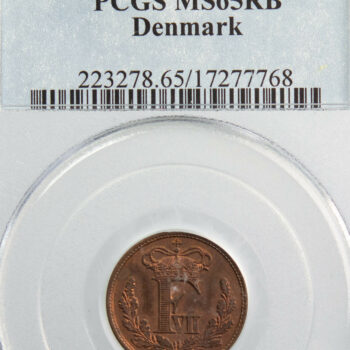 Danemark Frederik VII 1/2 Rigsbankskilling 1852 MS65