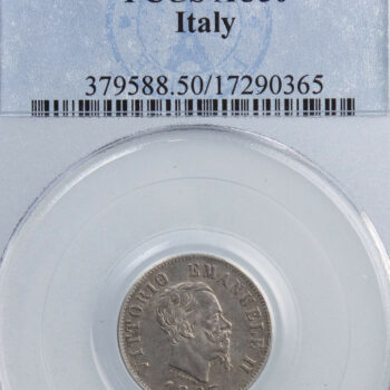 Italy Vittorio Emanuele II 50 centesimi 1863 BN Milan