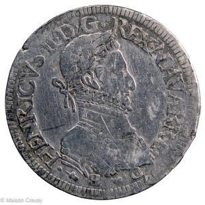 Navarre Bearn Henri II teston 1576
