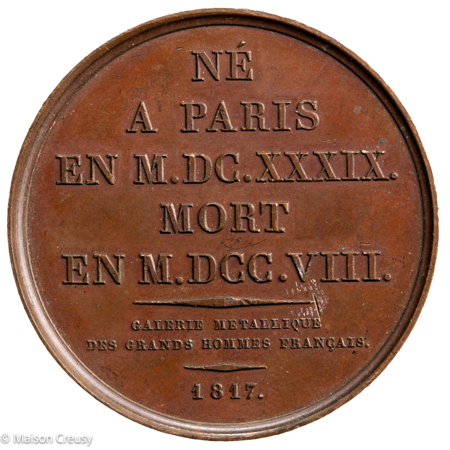 Galerie métallique Jules Hardouin Mansart AE medal 1817