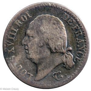 Louis XVIII 1/4 de franc 1819 Lille