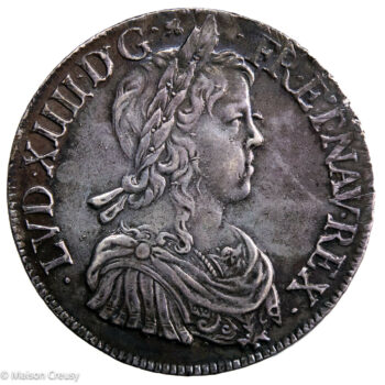 Louis XIV écu à la mèche longue 1647 Montpellier