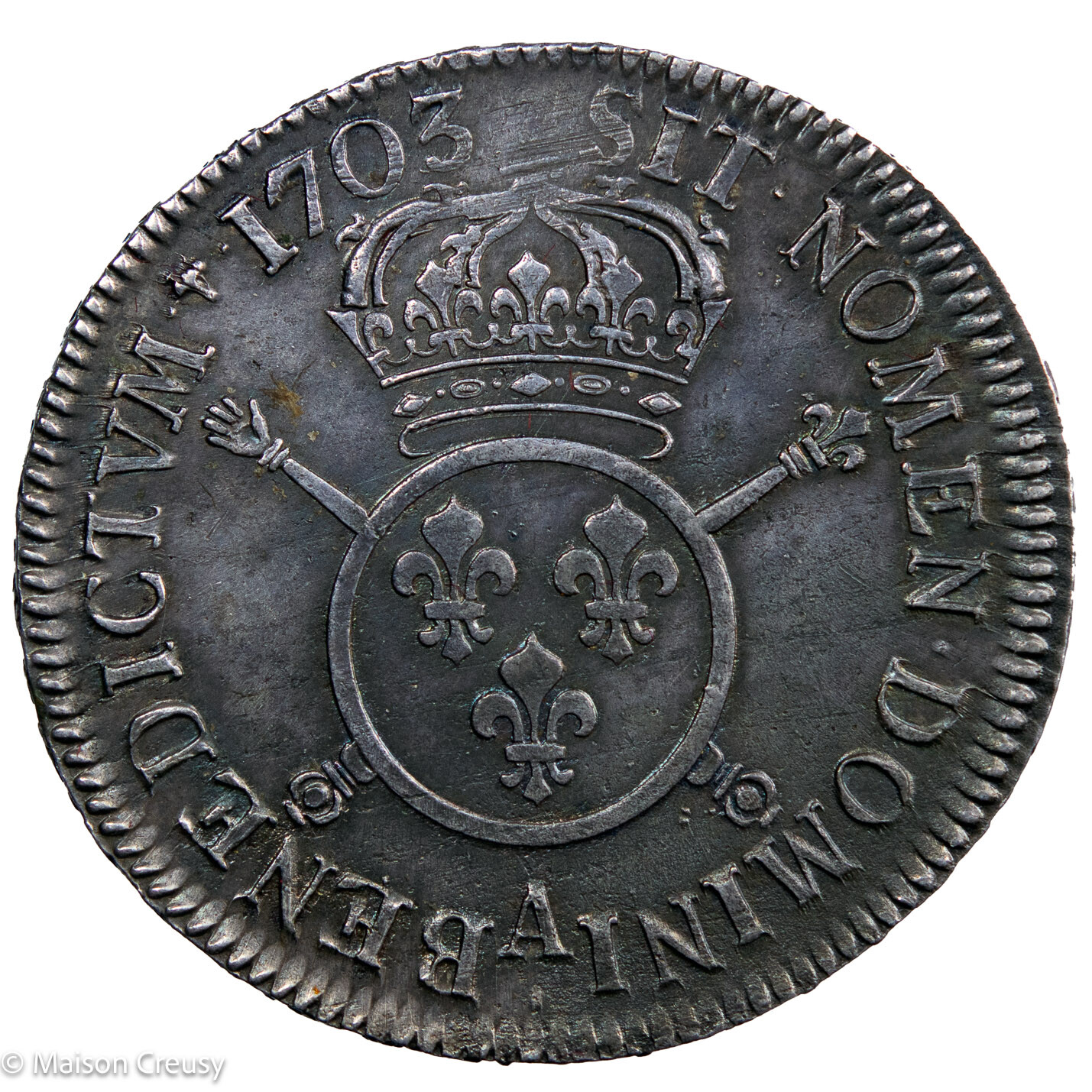 Louis XIV écu aux insignes 1703 Paris flan neuf