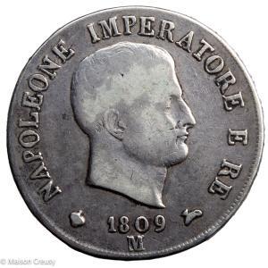 Royaume d'Italie Napoleon I 5 lire 1809 M