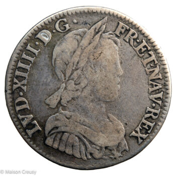 Louis XIV quart d'écu à la mèche courte 1645 Paris