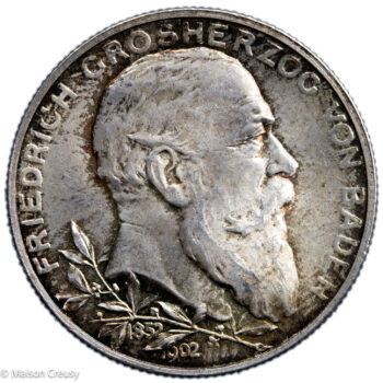 Allemagne Bade 2 mark 1902 Karlsruhe
