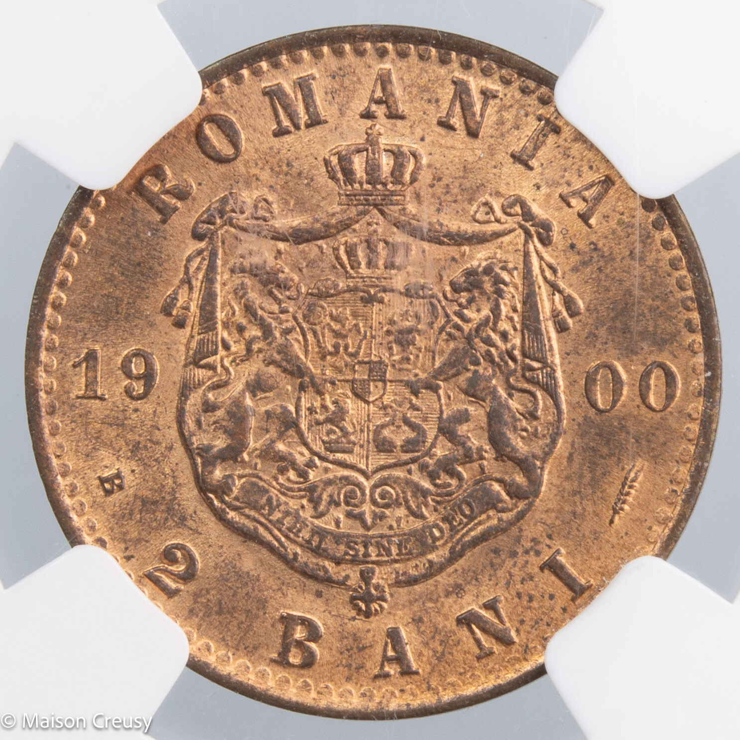 Roumanie Carol I 2 bani 1900 NGC MS65