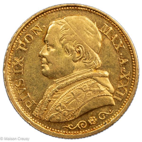 Papal States Pius IX 20 lire 1867 XXII