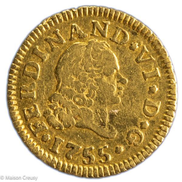 Spain Fernando VI 1/2 escudo 1755 Madrid