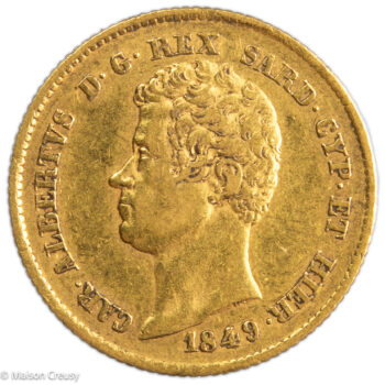 Italie Charles Albert 20 lire 1849 Gênes