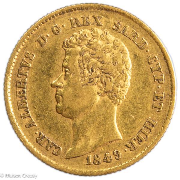 Italie Charles Albert 20 lire 1849 Gênes