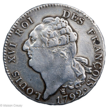 Constitution écu de 6 livres 1792 Limoges