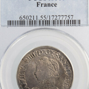 Charles IX teston 1562 Rouen PCGS AU55