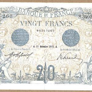 20 francs bleu 11-12-1912
