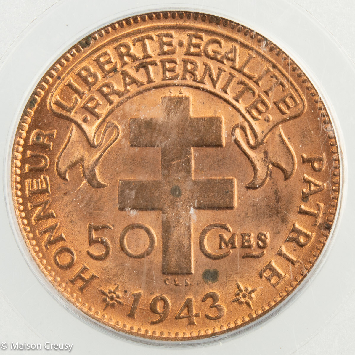 French Equatorial Africa 50 cents 1943 PCGS MS64RD