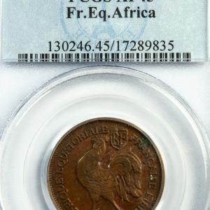 French Equatorial Africa 1 franc 1943 PCGS XF45