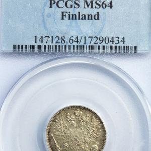 Finland 50 pennia 1916 PCGS MS64