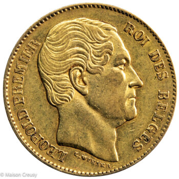 Belgique Leopold I 20 francs or 1865