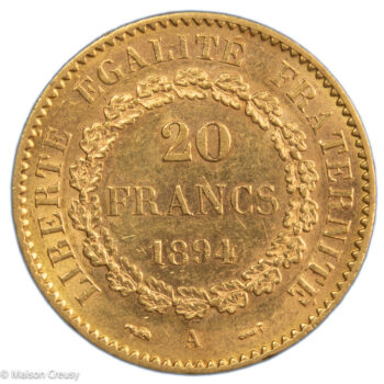 III république 20 francs 1894 A