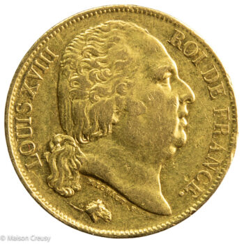 Louis XVIII 20 francs or 1820 Perpignan