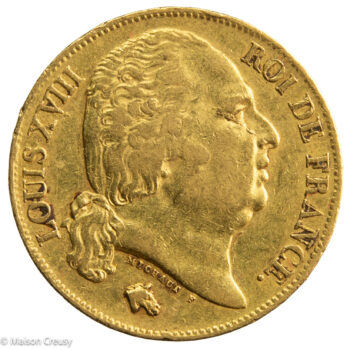 Louis XVIII 20 francs or 1824 Lille