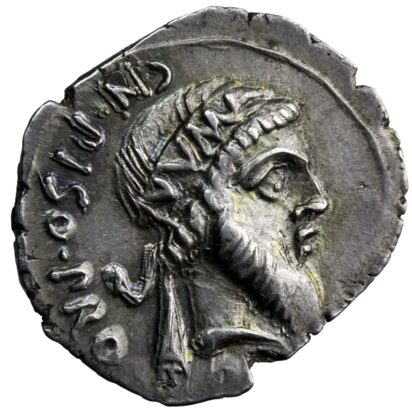 Cnaeus Pompeius Magnus AR denarius 49 BC