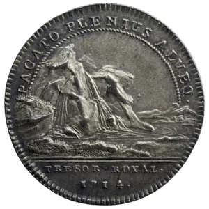 Louis XIV AR jeton 1714 Trésor royal
