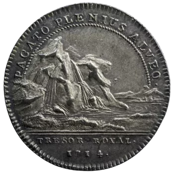 Louis XIV jeton 1714 Trésor royal