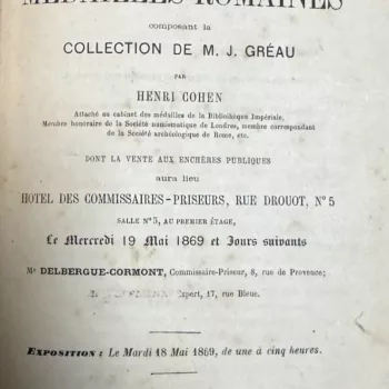 Auction catalog of collection Grau 1867 and 1869