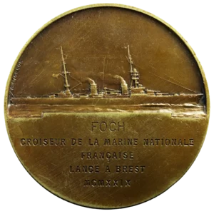 AE medal Navy Cruiser Foch 1929